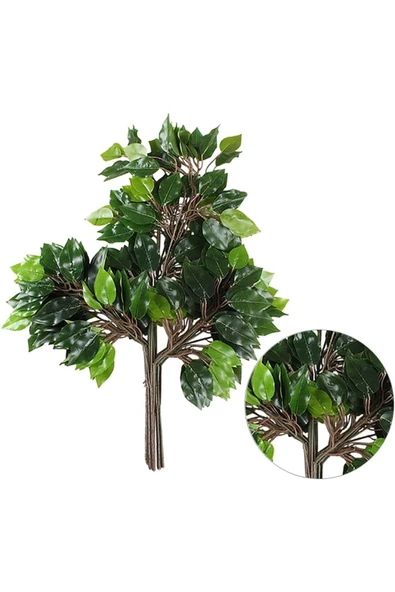 Islak Görünümlü Yapay Benjamin Yaprağı 12 Adet - Resim 4