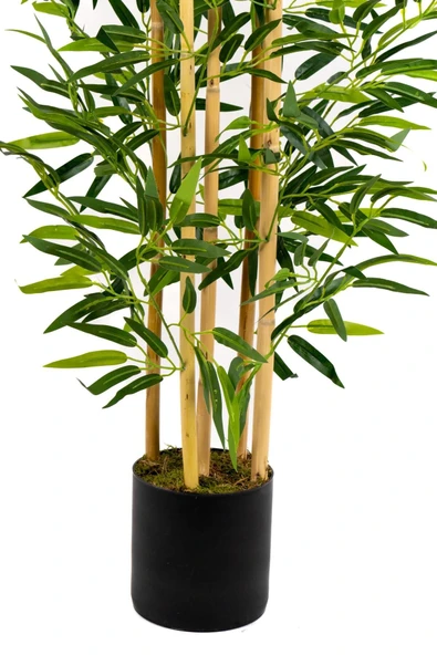 YAPAY ÇİÇEKÇİNİZ 5 Gövdeli Yoğun Yapraklı 120 Cm Yapay Bambu Ağacı - Resim 4