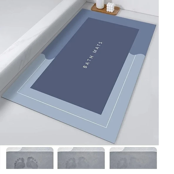 Mucit Home  Sihirli Su Emici Banyo Paspası Kaymaz Tabanlı Abdest Paspası Kare 3,5 Mm 40x60 - 2