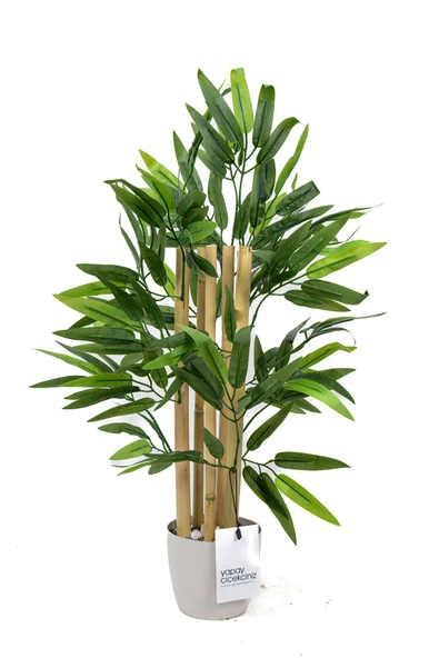 Taş Detaylı Saksıda 60 Cm Yapay Bambu Ağacı - Resim 2