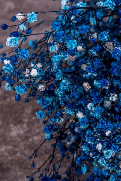 YAPAY ÇİÇEKÇİNİZ Şoklanmış Cipso Demeti Koyu Mavi - Resim 3