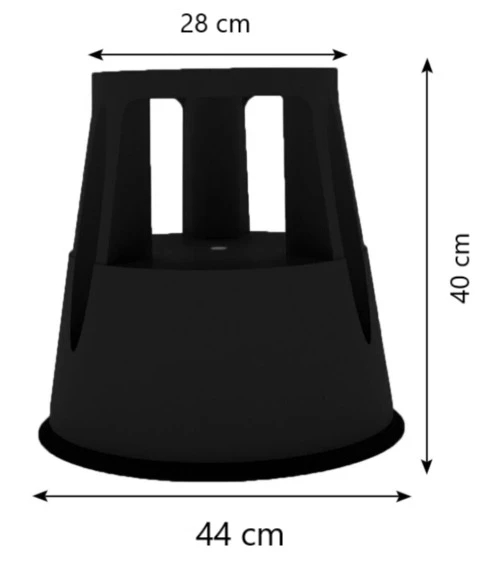 Kaydırmaz Tabure Siyah - Resim 4