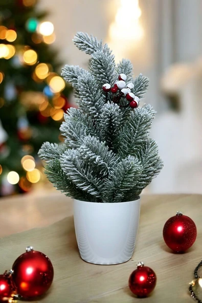 Kokinalı Kar Desenli Yılbaşı Çam Ağacı 36 Cm - 3