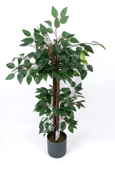 YAPAY ÇİÇEKÇİNİZ ÇİM DETAYLI GRİ SAKSIDA 3 KATLI YAPAY BENJAMİN AĞACI - Resim 5