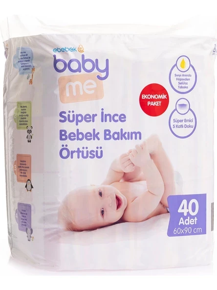 Baby Me Baby Me Süper İnce Alt Değiştirme Örtüsü 60 X 90 Cm 40 Adet ürün görseli 1