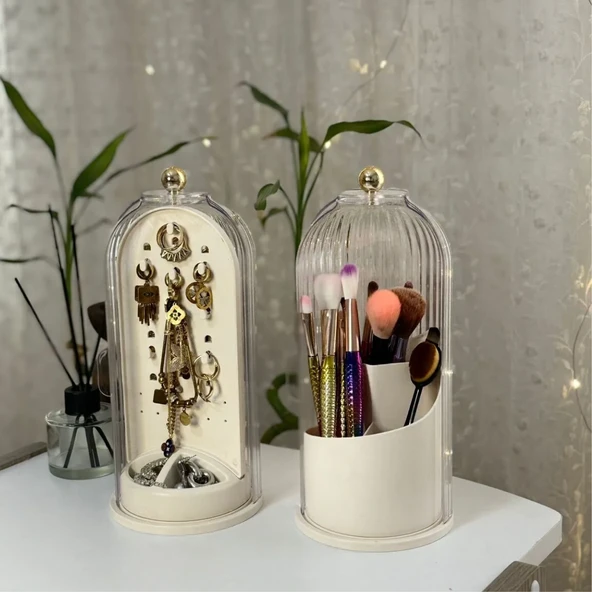 Mucit Home  360 DERECE DÖNEBİLEN TAKI VE FIRÇALIK ORGANİZERİ 2Lİ SET