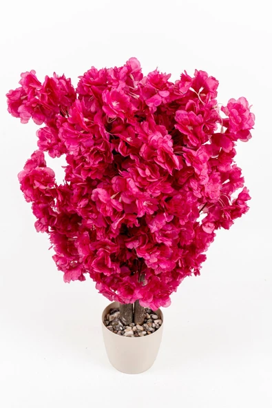 Taş Detaylı Siyah Saksıda 60 Cm Yoğun Yapraklı Yapay Benjamin Ağacı - Resim 4