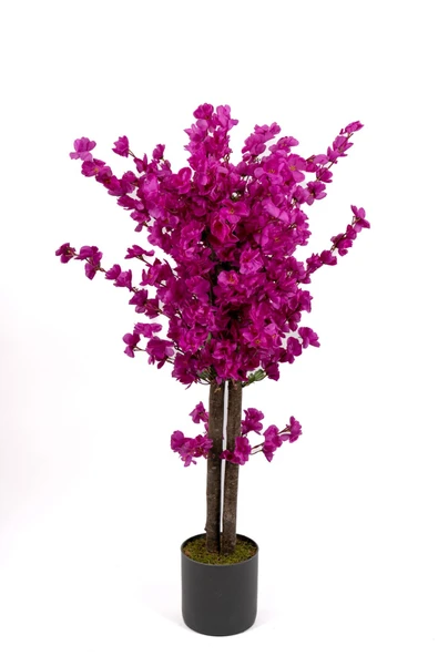 YAPAY ÇİÇEKÇİNİZ Gri Saksıda Mor Renkli Yapay Bahardalı Ağacı 100 Cm ürün görseli