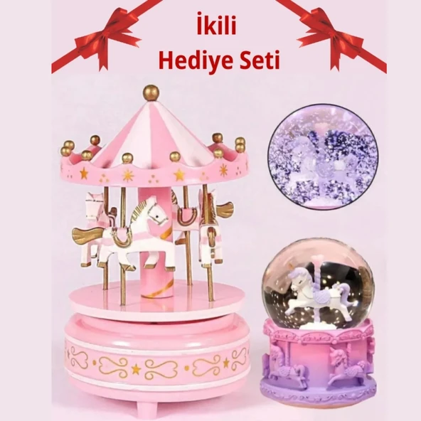 Mucit Home  Unicorn Işıklı Orta Boy Kar Küresi Ve Müzikli Atlı Karınca