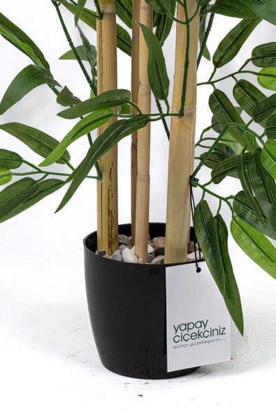 Taş Detaylı Saksıda 60 Cm Yapay Bambu Ağacı - Resim 9