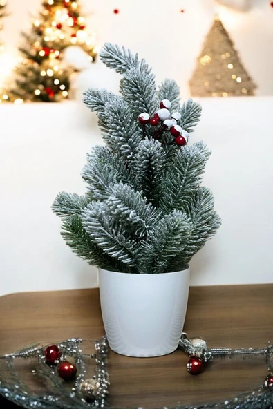 Kokinalı Kar Desenli Yılbaşı Çam Ağacı 36 Cm - 2
