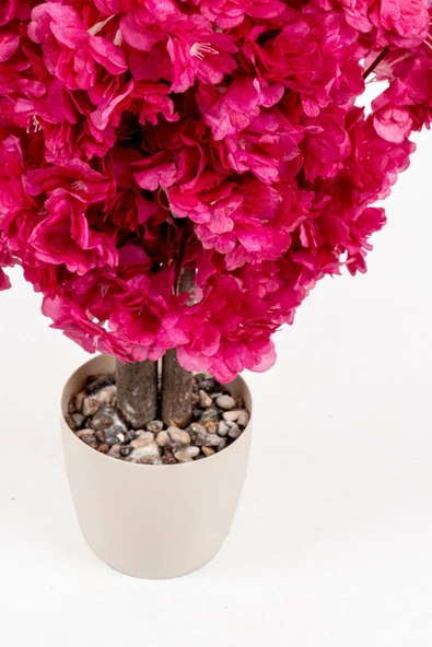 Taş Detaylı Siyah Saksıda 60 Cm Yoğun Yapraklı Yapay Benjamin Ağacı - Resim 6