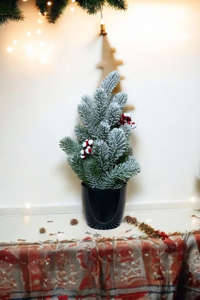 Kokinalı Kar Desenli Yılbaşı Çam Ağacı 36 Cm - 6