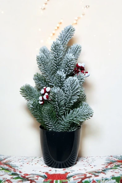 Kokinalı Kar Desenli Yılbaşı Çam Ağacı 36 Cm - 9