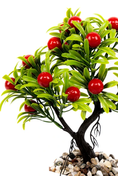 Taş Detaylı Odun Saksıda Yapay Bonsai Ağacı - 8