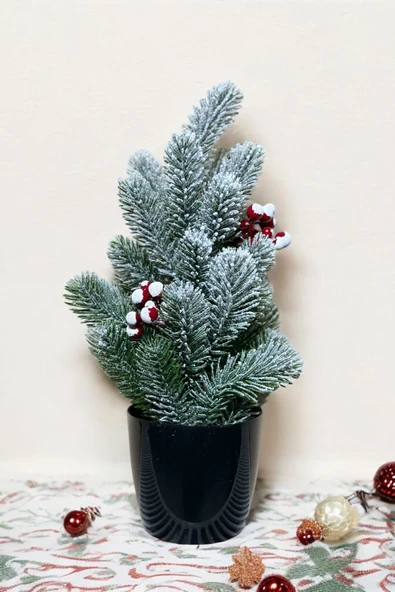 Kokinalı Kar Desenli Yılbaşı Çam Ağacı 36 Cm - 8