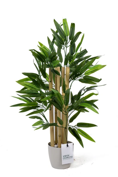 Taş Detaylı Saksıda 60 Cm Yapay Bambu Ağacı - Resim 5