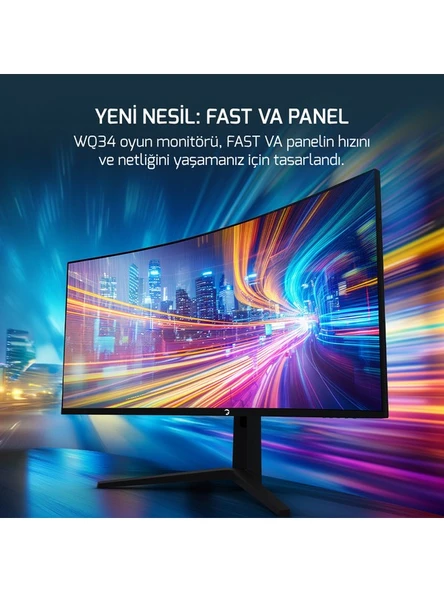 WQ34 34'' 1ms 180Hz Curved 2k Uwqhd 3440*1440 Gaming Monitör - 2