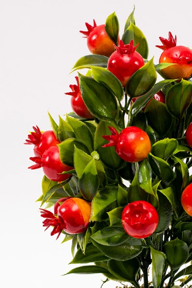 YAPAY ÇİÇEKÇİNİZ Siyah Saksıda Yapay Nar Ağacı - Resim 2