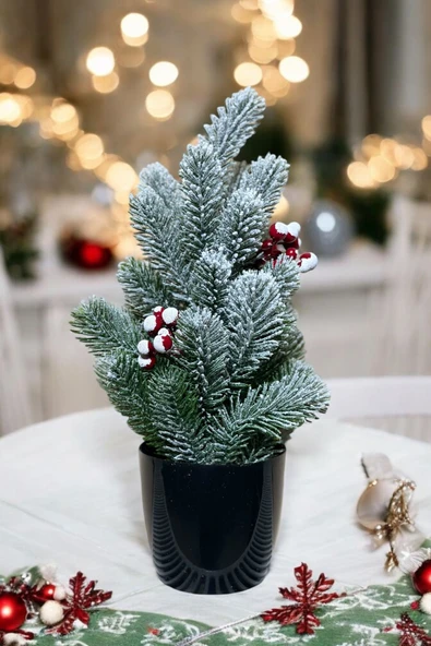 Kokinalı Kar Desenli Yılbaşı Çam Ağacı 36 Cm - 10