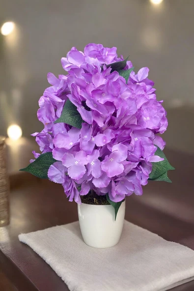 BEYAZ SAKSIDA YAPAY ORTANCA AĞACI 40 CM - 10