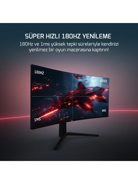 WQ34 34'' 1ms 180Hz Curved 2k Uwqhd 3440*1440 Gaming Monitör - 3