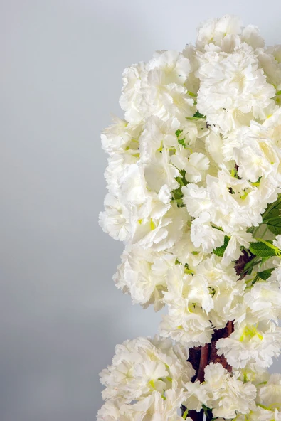 YAPAY ÇİÇEKÇİNİZ Beyaz Saksıda 100 Cm Luks Bahar Dalı Ağacı - Resim 4