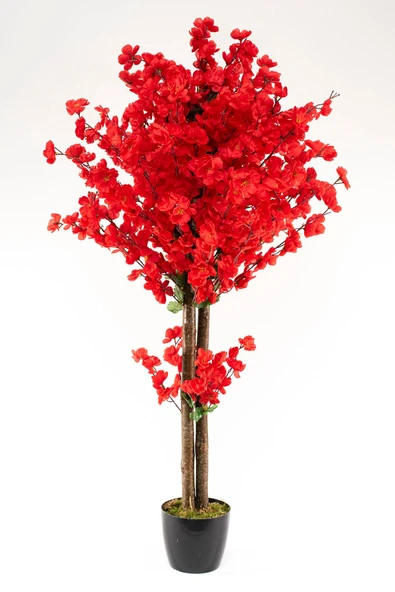 YAPAY ÇİÇEKÇİNİZ 150 Cm Kırmızı Renk Yapay Bahardalı Ağacı ürün görseli 1