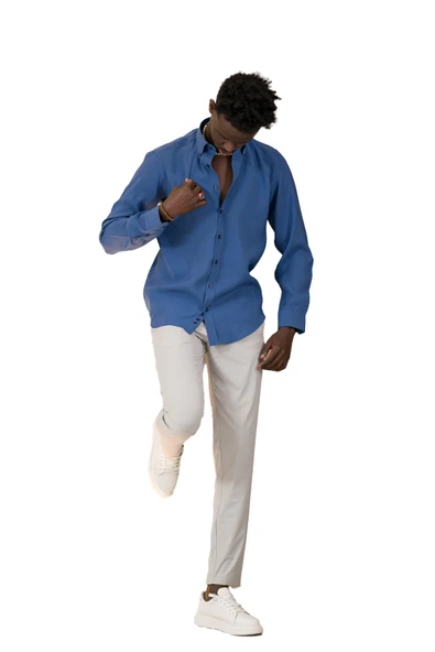 Dorss Yaka Düğmeli Yazlık İnce Tiril Tiril  %100 Modal Slimfit Gömlek ürün görseli