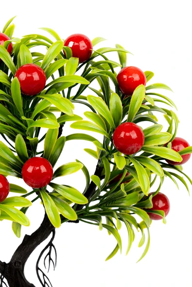Taş Detaylı Odun Saksıda Yapay Bonsai Ağacı - 12