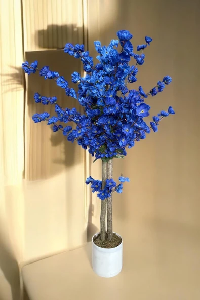 YAPAY ÇİÇEKÇİNİZ 120 cm Lacivert Yapay Japon Bahardalı Ağacı Dekoratif ve Estetik Tasarım - Resim 6