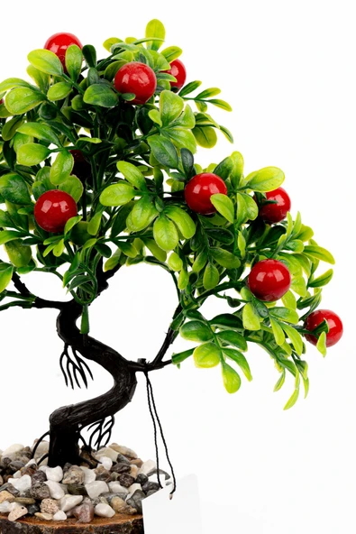 Taş Detaylı Odun Saksıda Yapay Bonsai Ağacı - 3