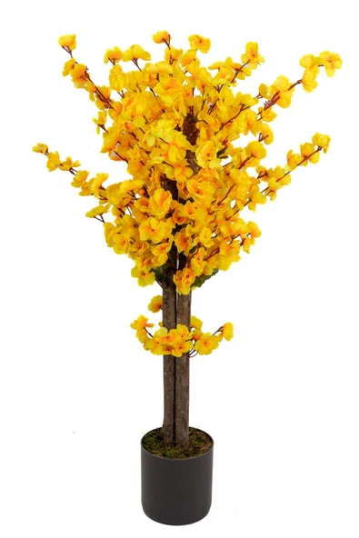 YAPAY ÇİÇEKÇİNİZ Gri Saksıda 100 Cm Sarı Bahardalı - 7