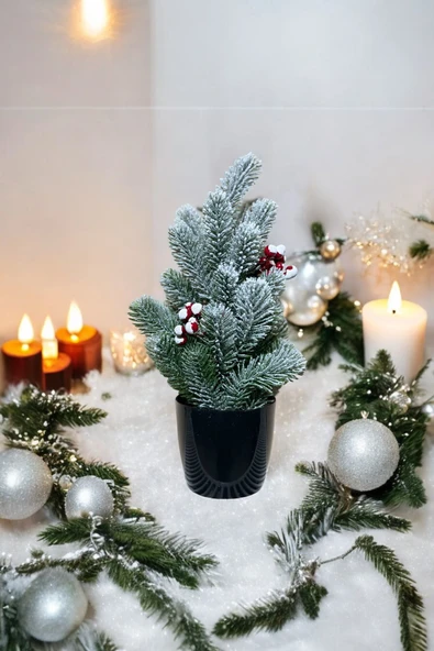 Kokinalı Kar Desenli Yılbaşı Çam Ağacı 36 Cm - 7