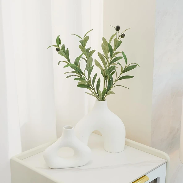 YAPAY ÇİÇEKÇİNİZ Yapay Zeytin Dalı Dekoratif 95 cm 6 Zeytinli ürün görseli 1