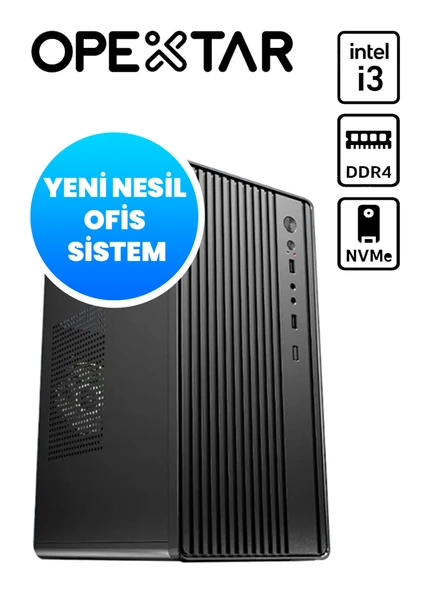 OPEXTAR E0907  i3-13100F  8 GB DDR4  512 SSD  GT 710 Ofis Bilgisayarı