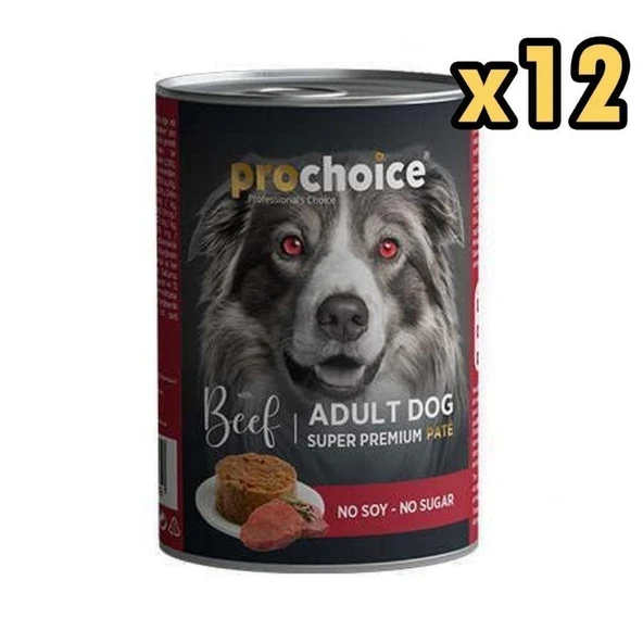 Pro Choice Adult Biftekli Yetişkin Köpek Konservesi 400 Gr (12 Adet) ürün görseli