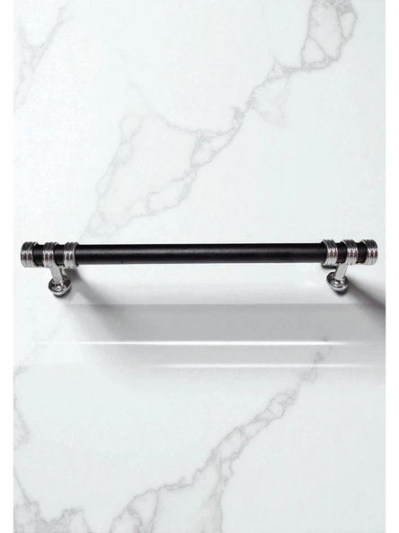 Nesli Alüminyum Metal Lüks Modern Mobilya Çekmece Mutfak Dolabı Kulpu Siyah-Krom 128mm (5 Adet) - 2