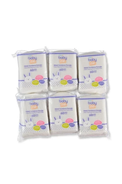 Baby Me Bebek Temizleme Pamuğu 6x60 adet / Bebek Bakım / Bebek Pamuğu - 1