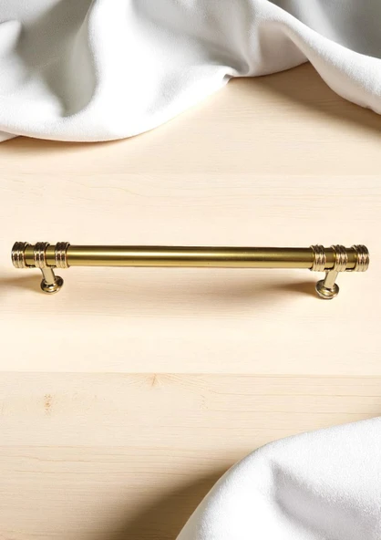 Nesli Alüminyum Metal Lüks Modern Mobilya Çekmece Mutfak Dolabı Kulpu Altın 192mm (5 Adet) - 2