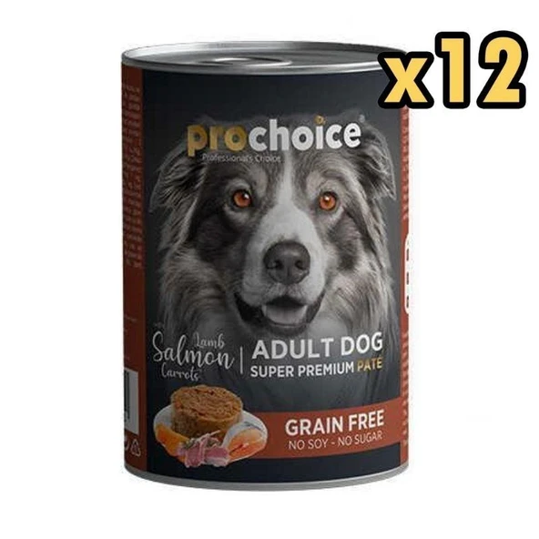 Pro Choice Kuzu Somon ve Havuçlu Yetişkin Köpek Konservesi 400 Gr (12 Adet) ürün görseli 1