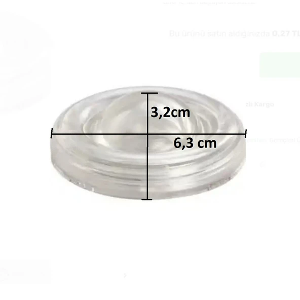 Şeffaf Kapı Stoperi, Kapı Duvar Tamponu, Duvar Koruma Stopu 5 Adet - Resim 3