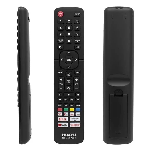 Huayu RM-L1335 Plus2 Hısense Netflıx-Prıme-Youtube-Rakuten-Google Play-Vudu Tuşlu Lcd Led Tv Kumandası - 1
