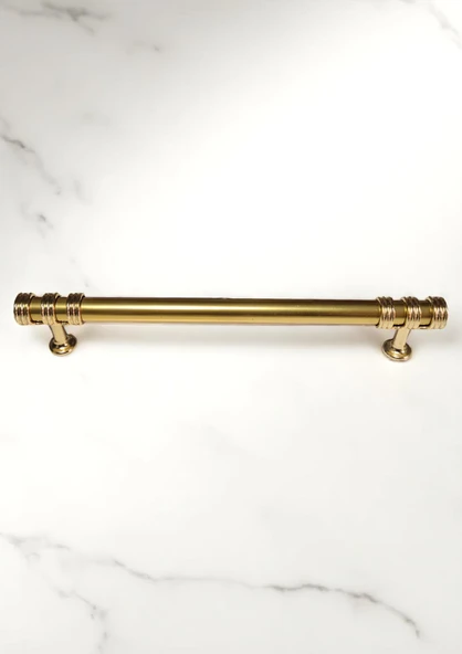 Nesli Alüminyum Metal Lüks Modern Mobilya Çekmece Mutfak Dolabı Kulpu Altın 192mm (5 Adet) - 3