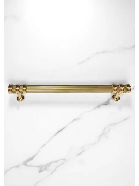 Çizgili Nesli Alüminyum Metal Lüks Modern Mobilya Çekmece Mutfak Dolabı Kulpu Altın 96mm (5 Adet) - 3