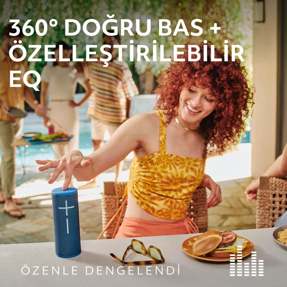 Ultimate Ears BOOM 4 Taşınabilir Su Geçirmez Bluetooth Hoparlör, 360 Derece, 15 Saatlik Pil Ömürlü - Mavi - 2