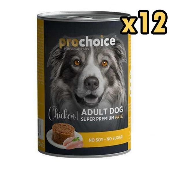 Pro Choice Adult Tavuklu Yetişkin Köpek Konservesi 400 Gr (12 Adet)