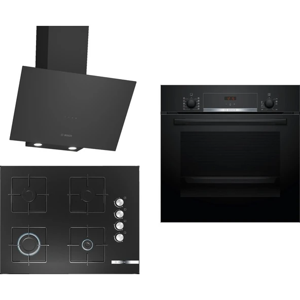 Siyah 3 Lü Ankastre Set 270 ( HBF514BB1T - POP7C6O12O - DWK64PJ60T )