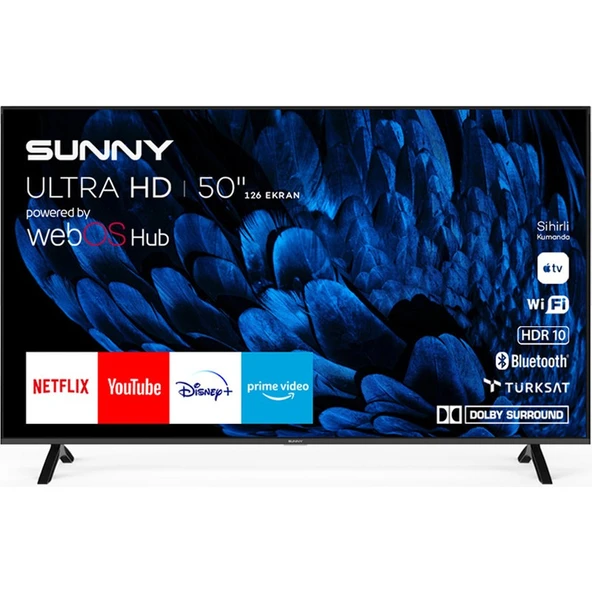 SN50FMN252 50" 127 Ekran Dahili Uydu Alıcılı 4K Ultra HD Smart LED TV