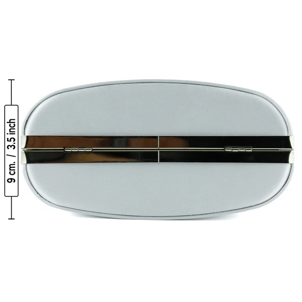 Erkan Saçmacı Gümüş Saten Kristal Taşlı Metal Saplı Zincir Askılı Abiye Çanta - 6